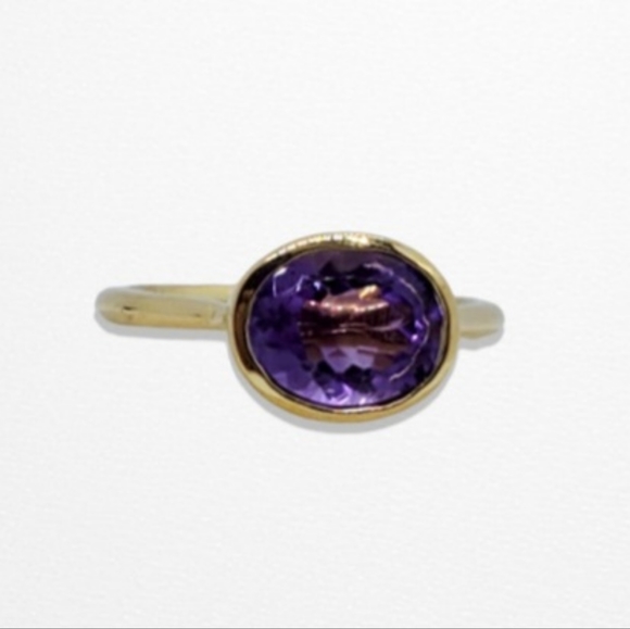 14K Mounted Amethyst Gold Ring